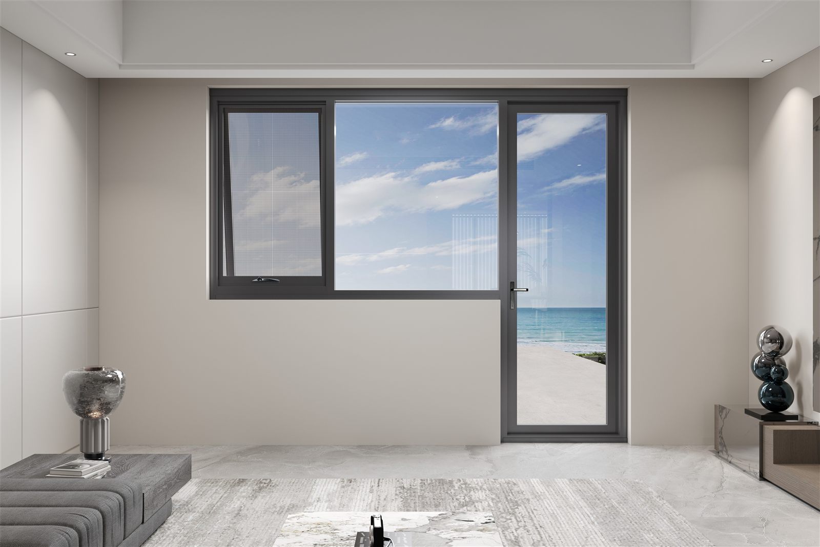 IMLANG windows and doors in a bright coastal Australian living room