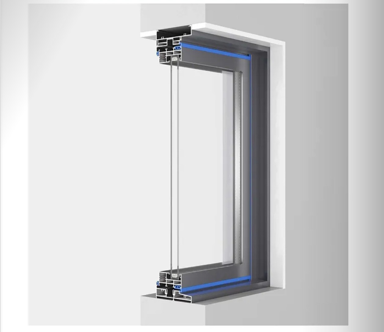 IMLANG 101 Folding Door frame cutaway diagram